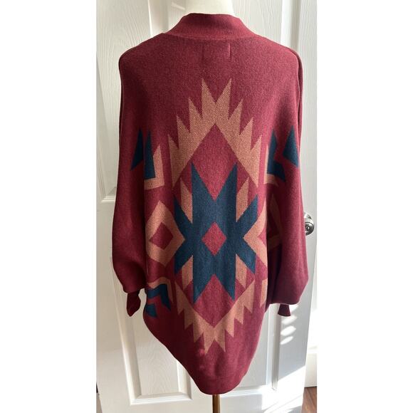 ARIAT Terra Aztec Southwestern Dolman Open Front Cardigan Sweater - Picture 3 of 10